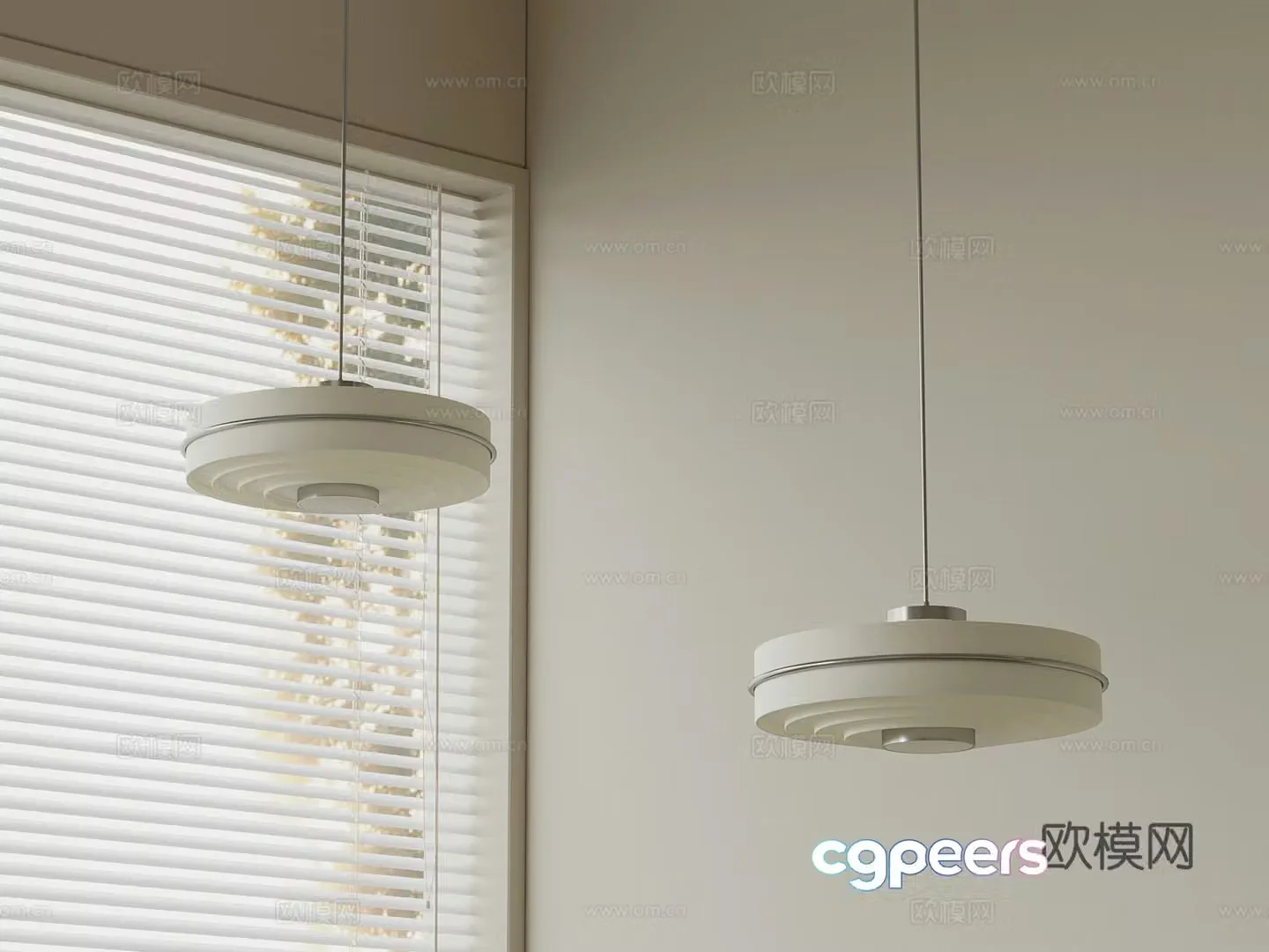 Modern Cream Style Chandelier 3d Model