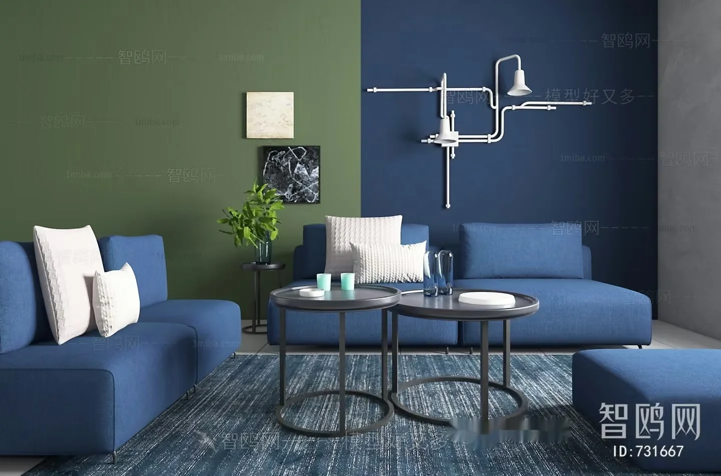 Modern Living Room 3D Model – 16575 – VRAY Render