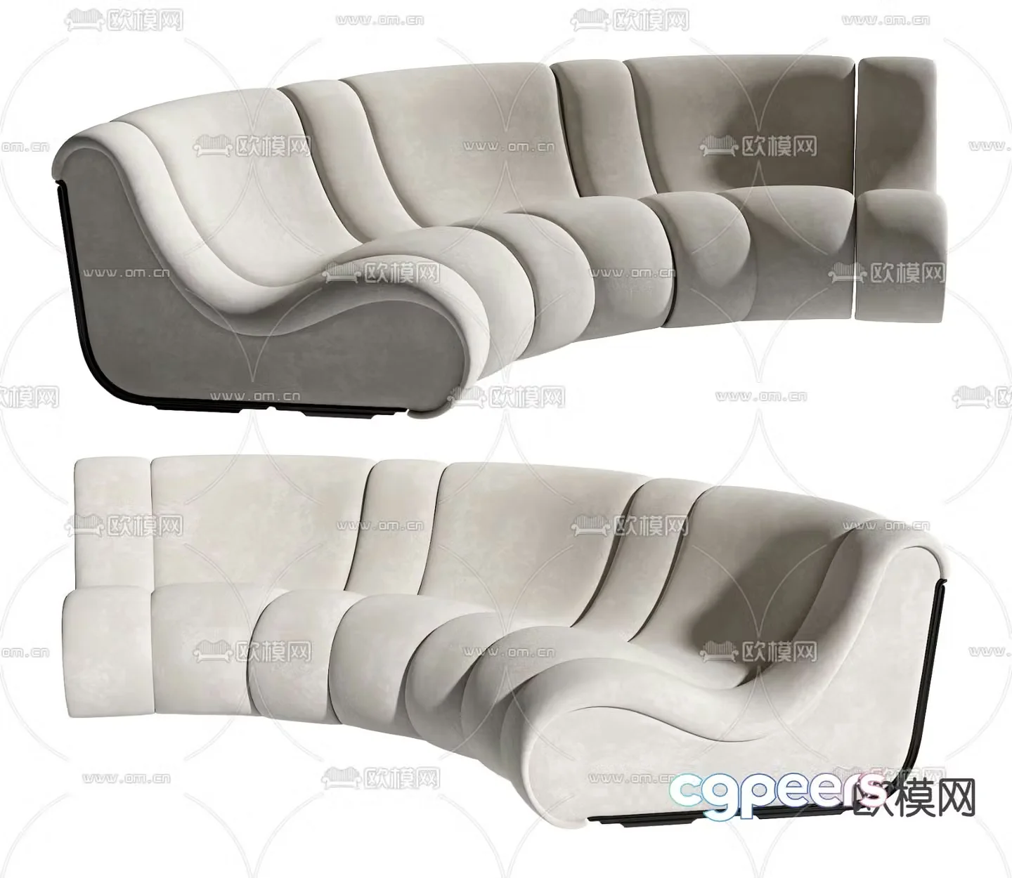Curved sofa multi-person sofa 3d model