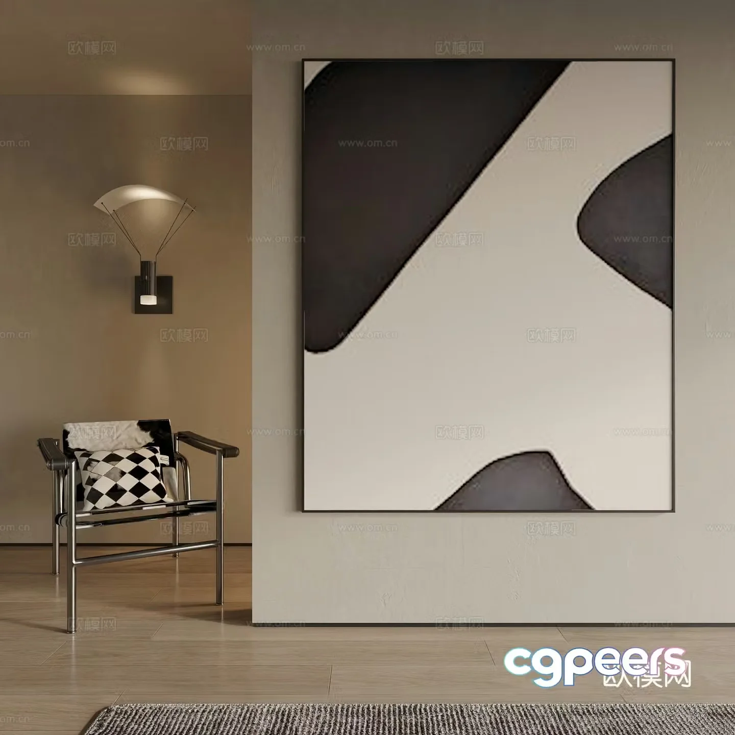 Modern decorative painting 3d model