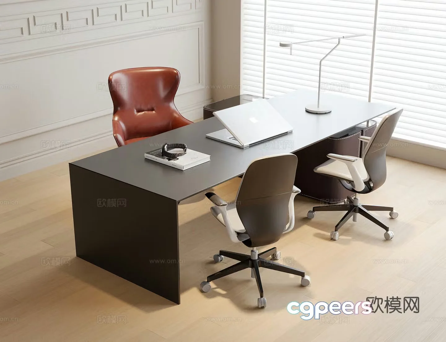 Modern boss office desk chair manager office desk chair office chair 3d model