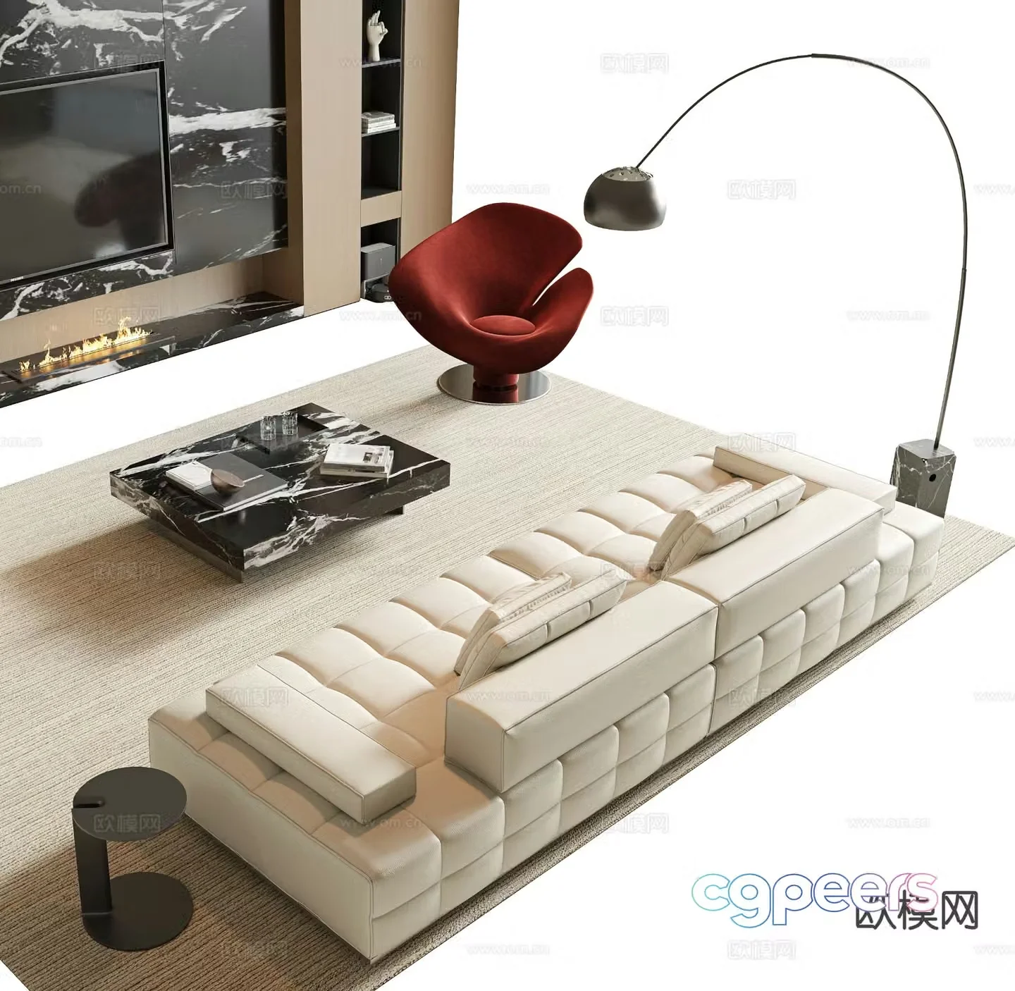 Modern sectional sofa 3d model