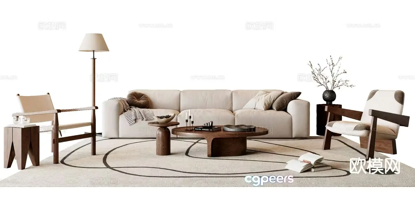 Medieval style sofa modular sofa 3d model