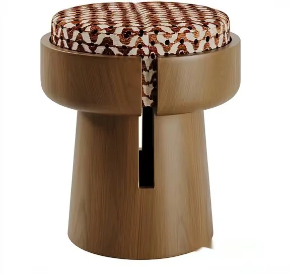 Wooden Stool With Cushion 3D Model – 22239 – VRAY Render