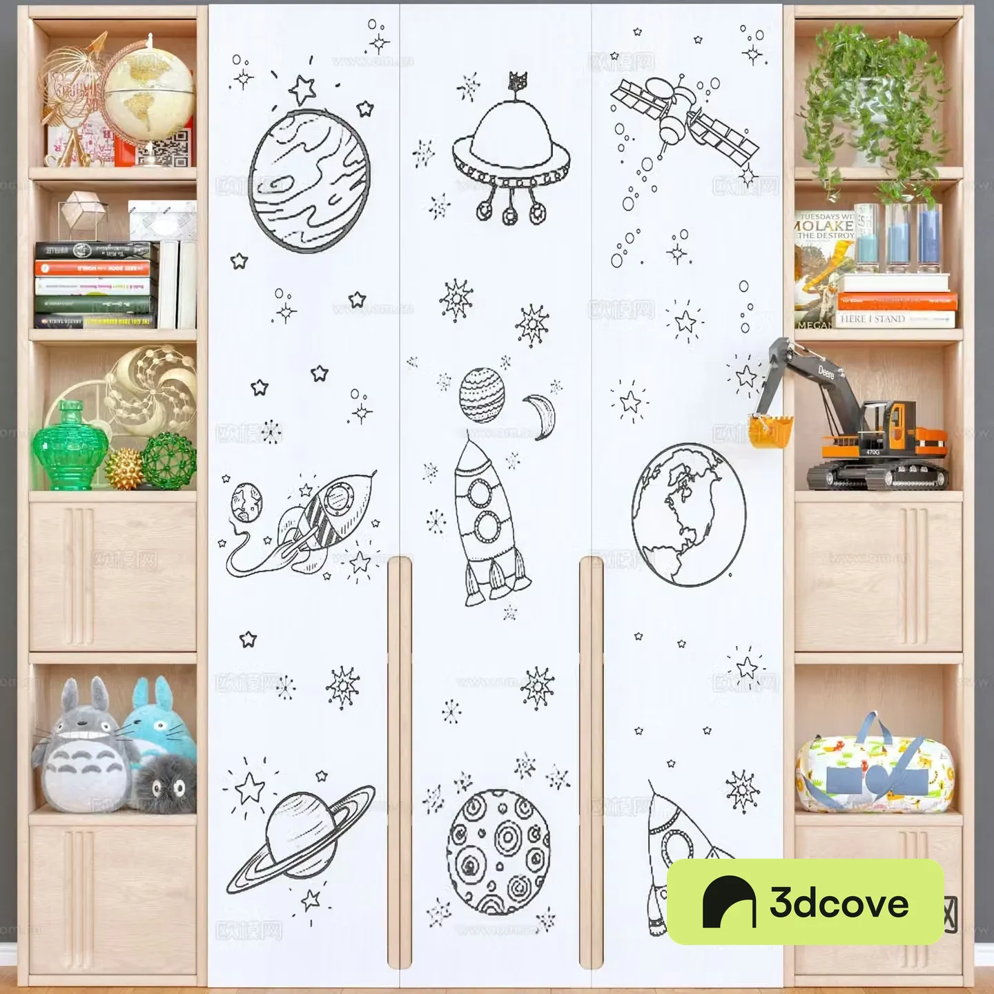 Nordic children’s cabinet bookcase locker