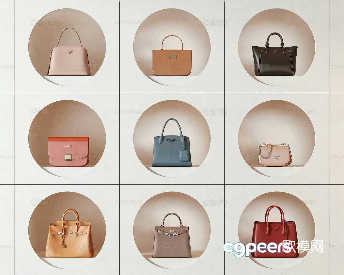 Women’s bag leather bag crossbody bag handbag 3d model