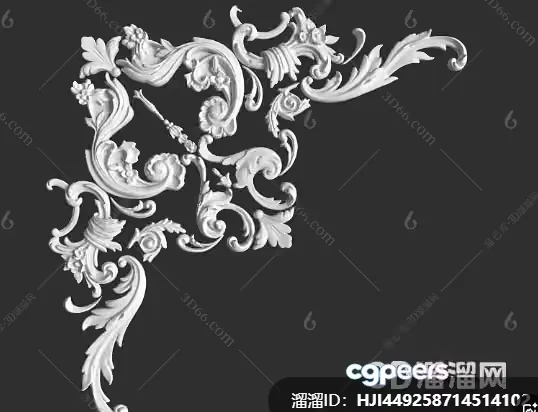A 3D Design With A Floral Pattern 3D Model – 3939 – VRAY Render