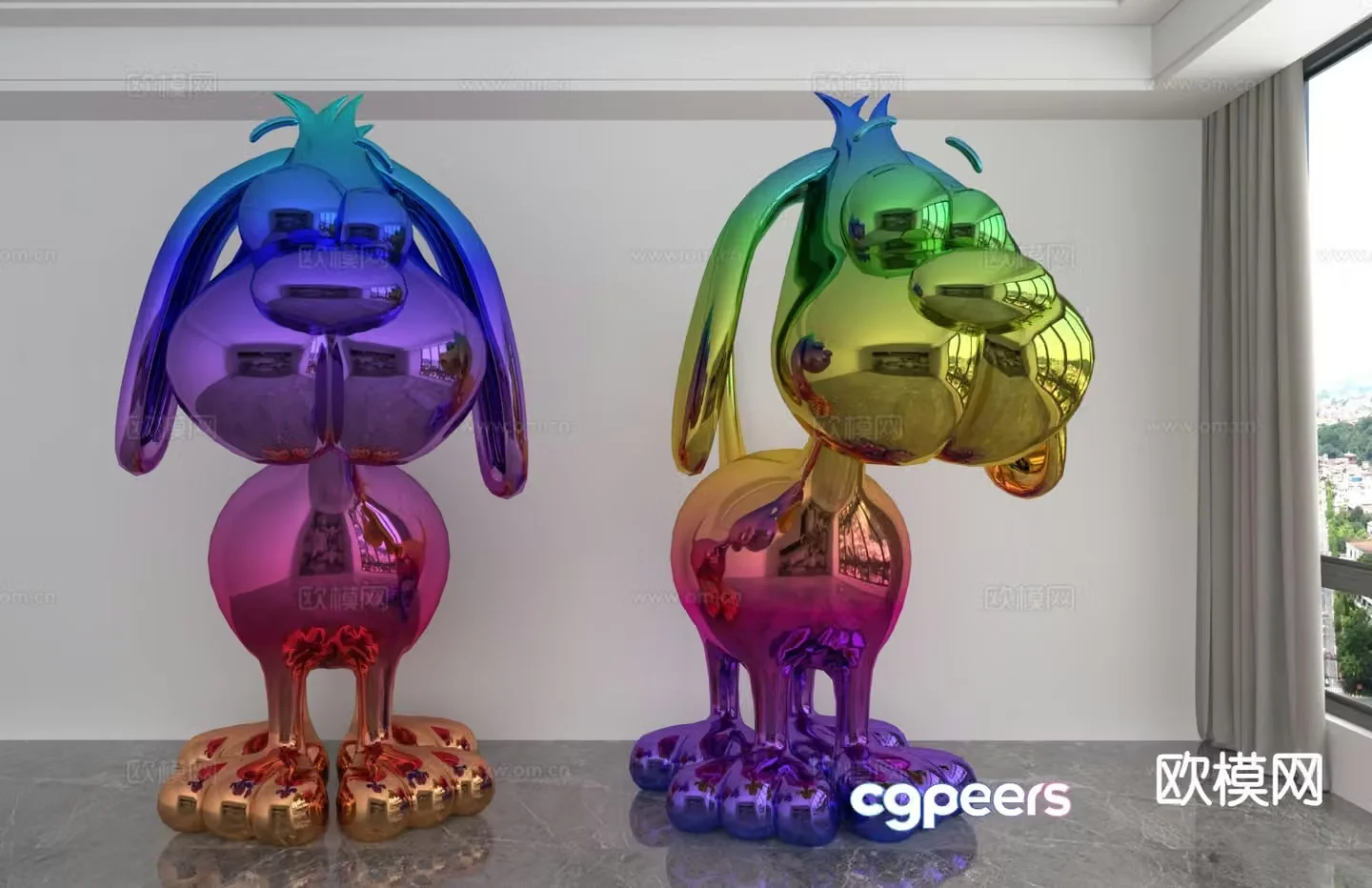Laser Dog Cartoon Doll Trendy 3D Model