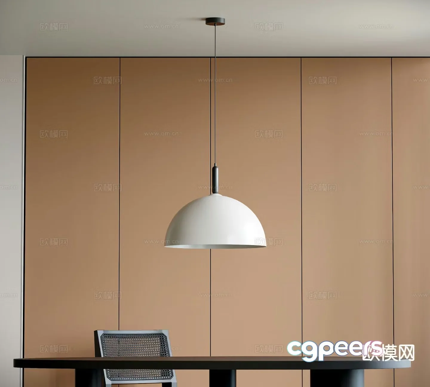Modern semicircle chandelier 3d model