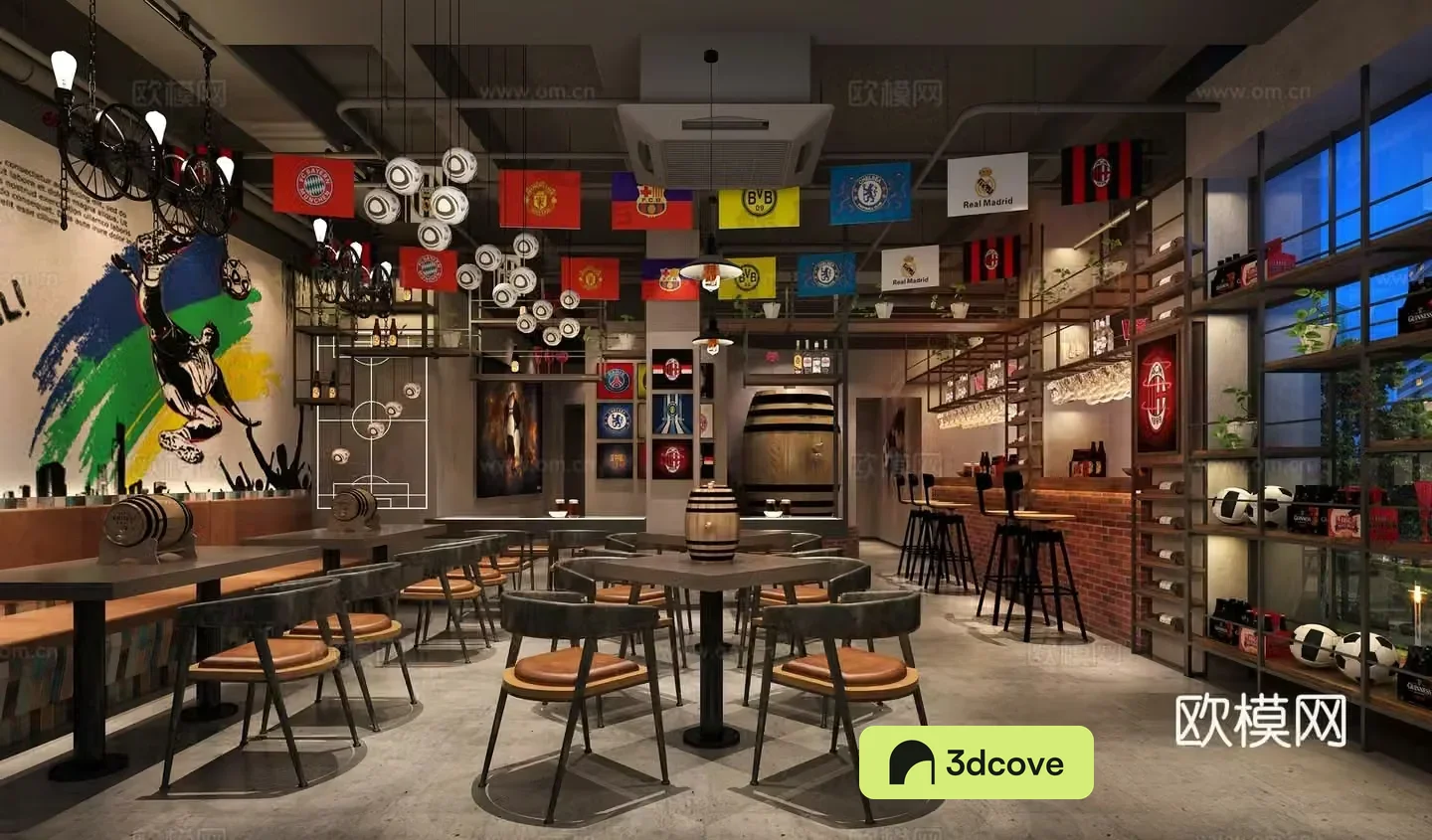 Industrial style beer bar clear bar