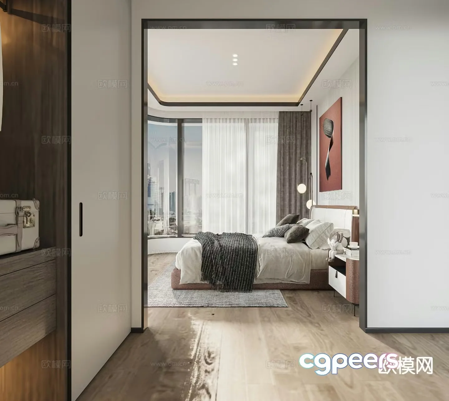 Modern bedroom master bedroom 3d model