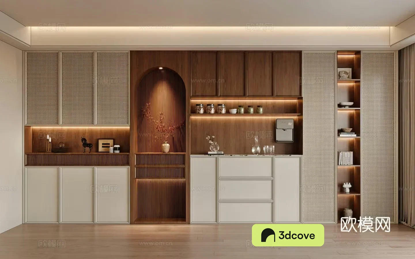 Middle-aged shoe cabinet sideboard 3D model