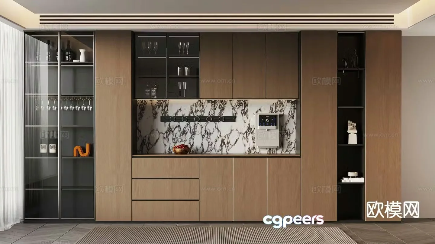 Italian wine cabinet sideboard 3d model