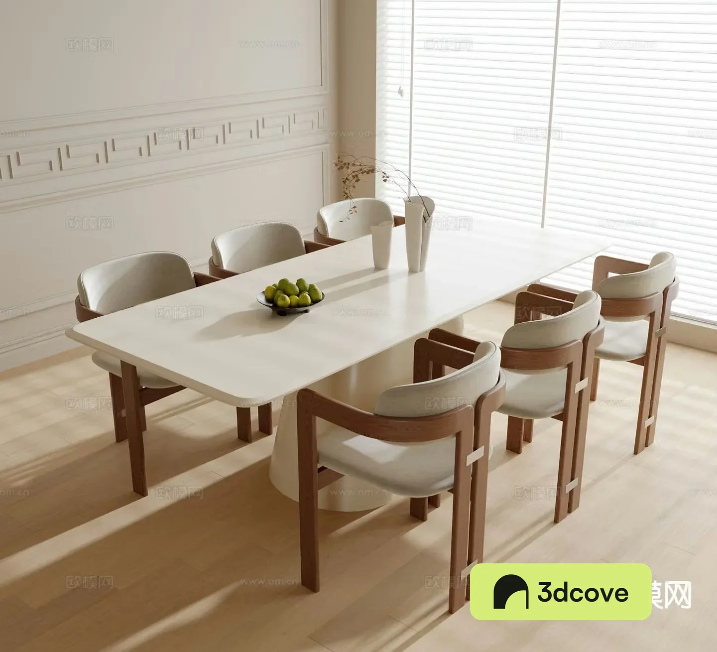 Cream style dining table and chairs