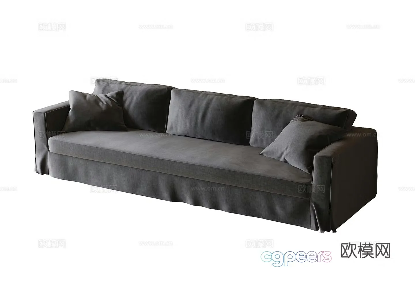 Modern three-person sofa 3d model