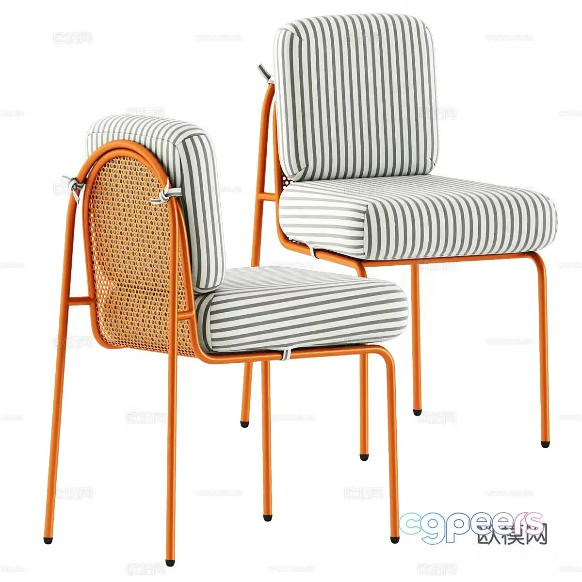 Modern creamy wind single chair 3D model