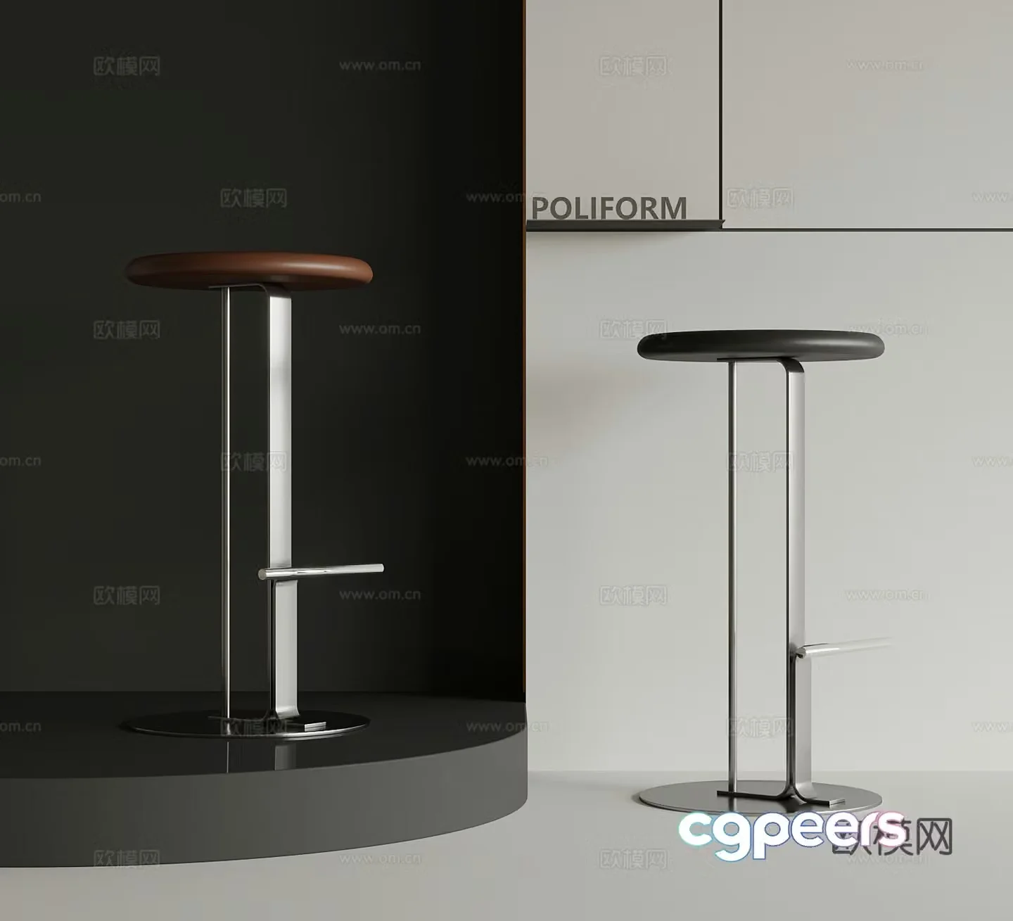 Modern bar chair bar stool 3d model