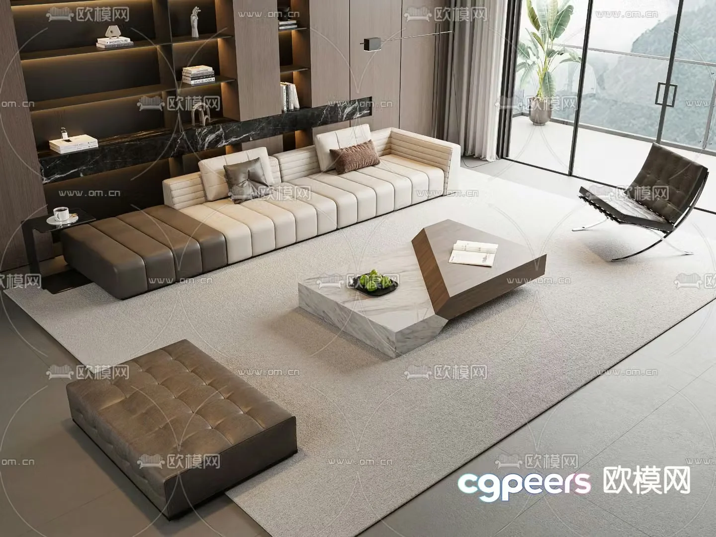 Modern sectional sofa 3d model