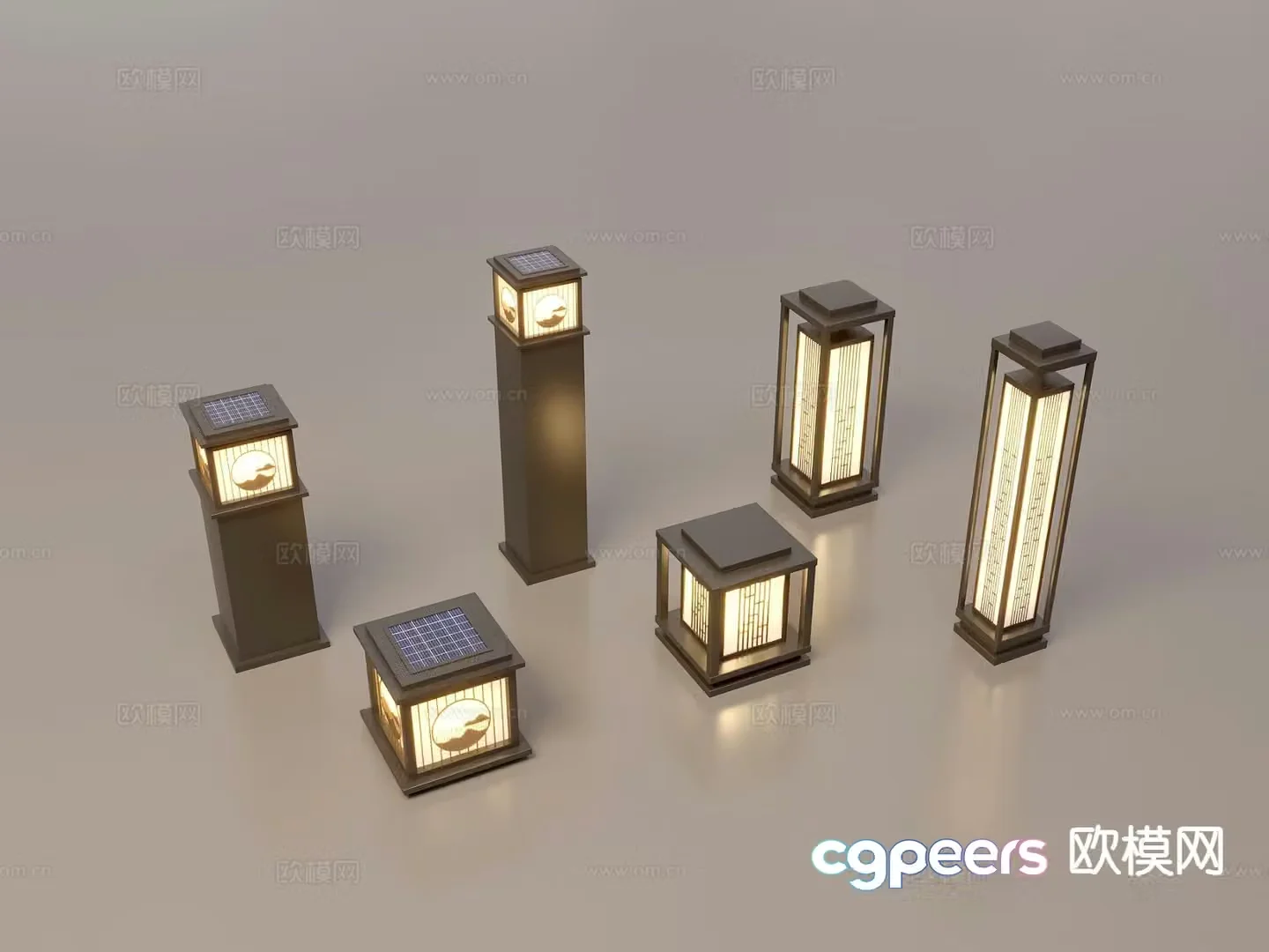 Chinese style landscape lamp lawn lamp garden lamp 3d model
