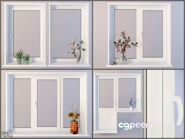 3ds Max Free – Plastic Windows and balcony door
