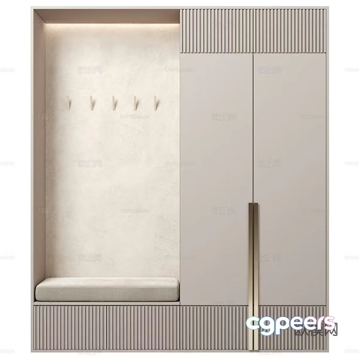 New Chinese style entrance shoe cabinet 3D model