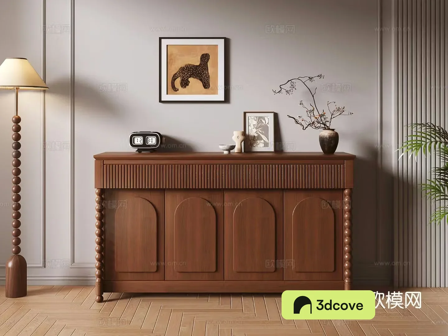 Medieval style entrance cabinet and side cabinet