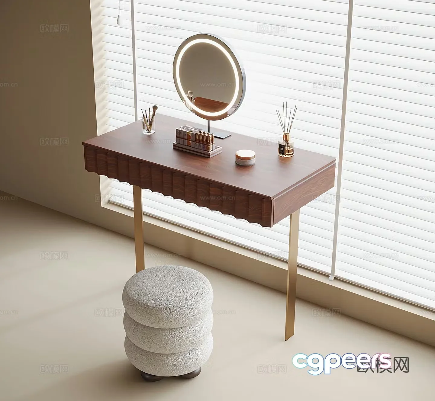 French dressing table dressing stool 3D model