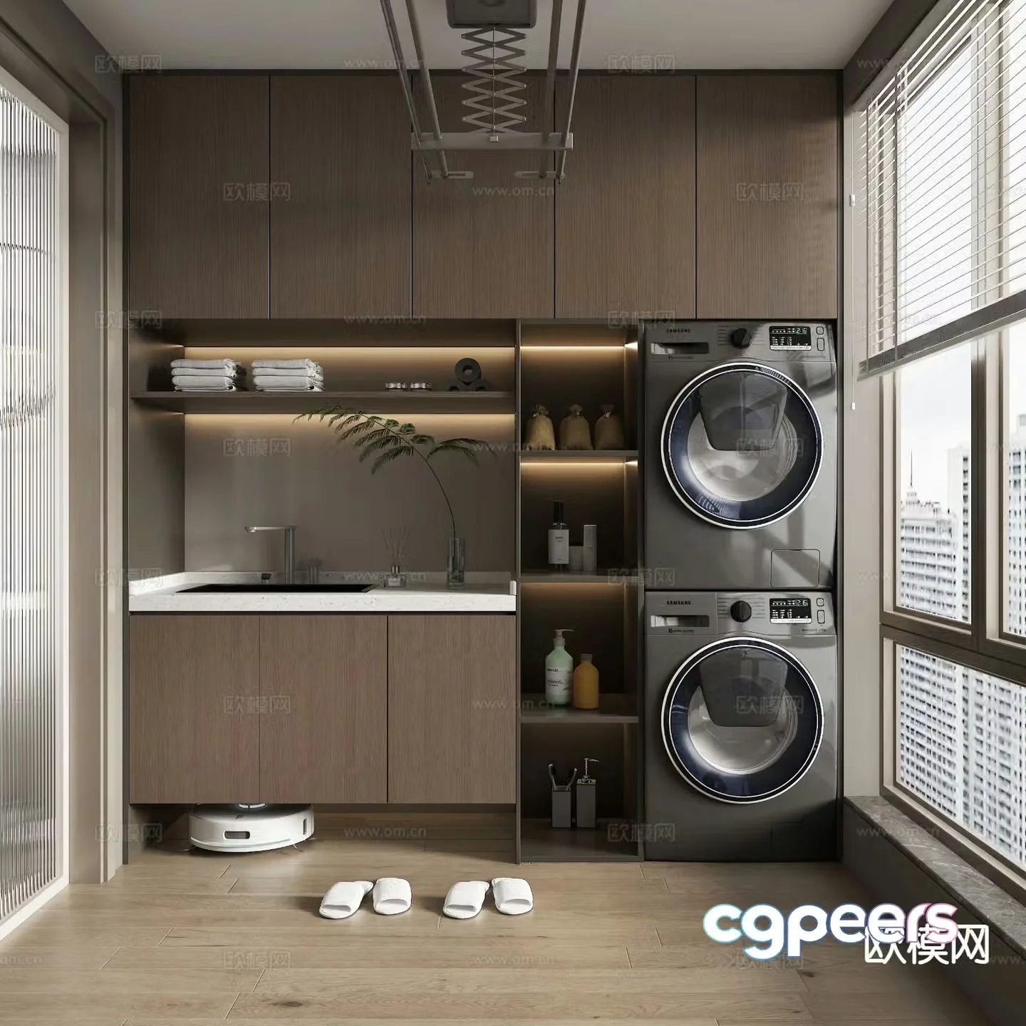 Modern home balcony 3d model