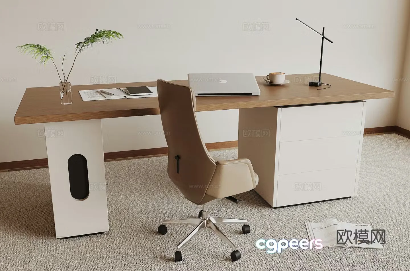 Modern office desk chair 3d model