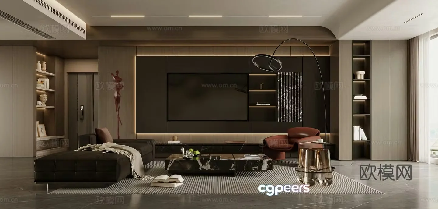 Modern living room 3d model