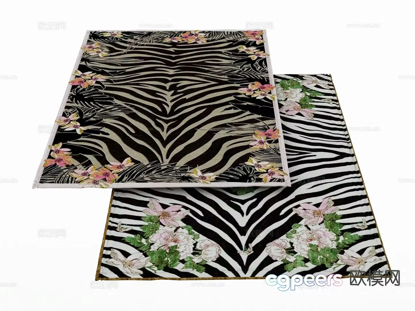 French rug square rug 3d model