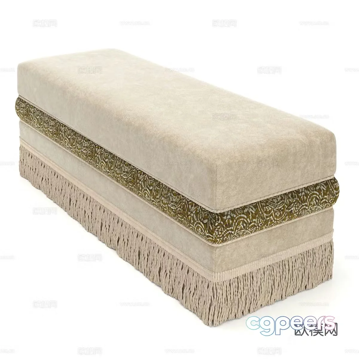 French sofa bench bench bed end stool 3d model
