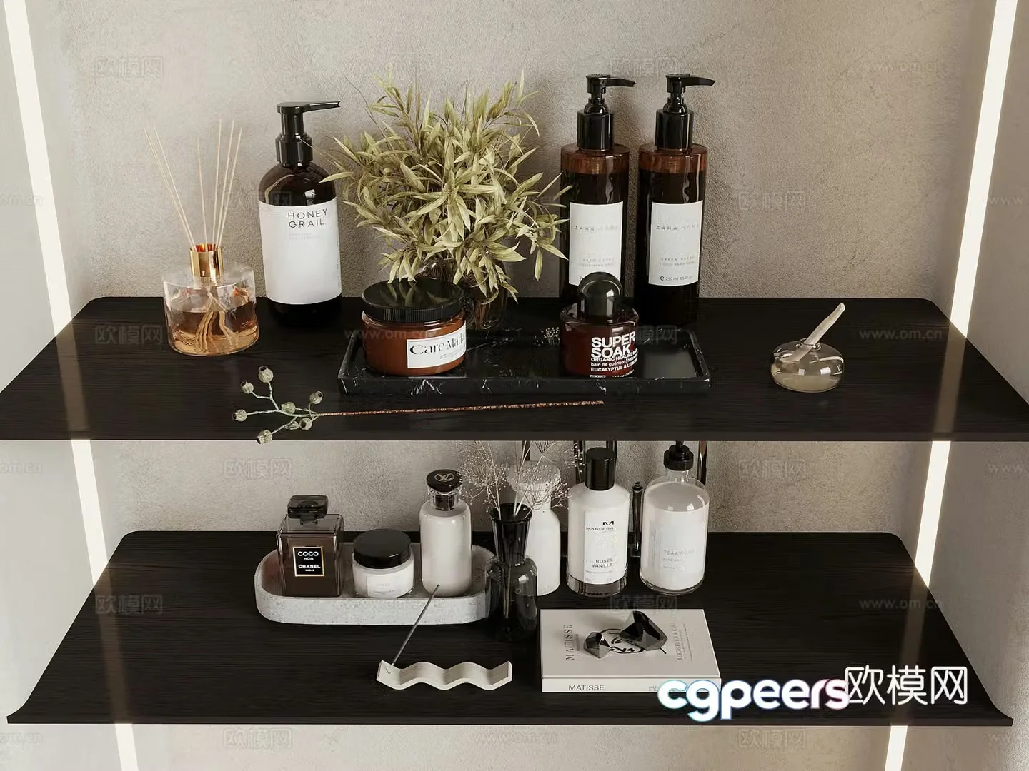 Cosmetics Modern cosmetics Toiletries Skin care products 3D model