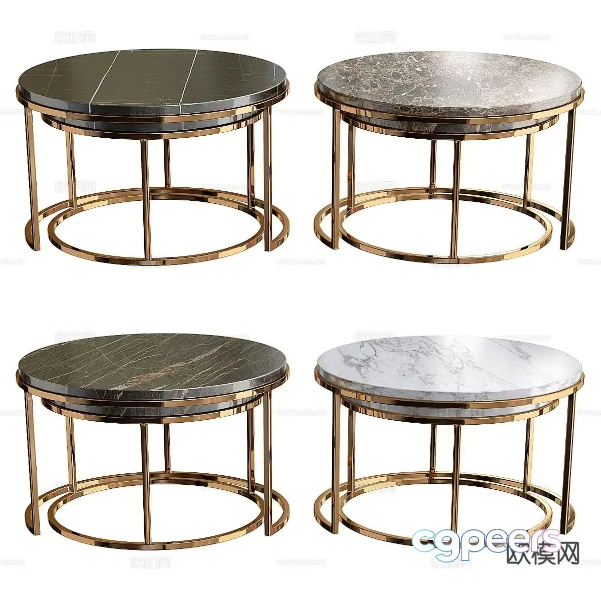 Marble coffee table 3d model