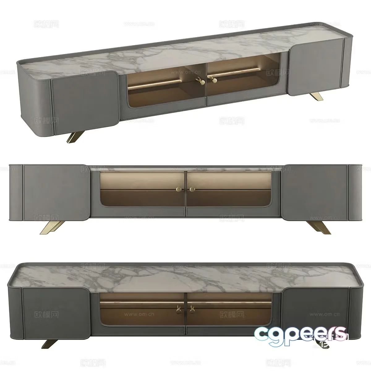 Modern light luxury TV cabinet 3D model