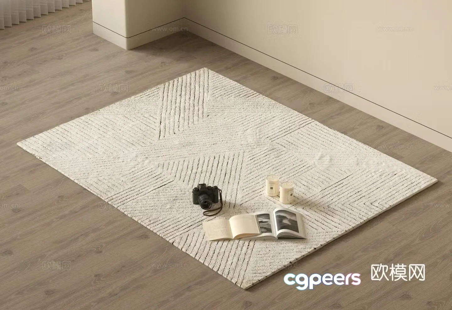 Modern carpet Striped carpet Abstract carpet Square carpet Living room carpet Plush carpet 3d model