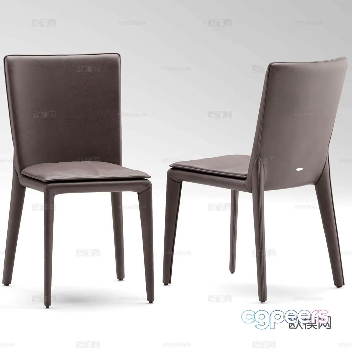 Modern leisure chair leather chair book chair single chair 3d model