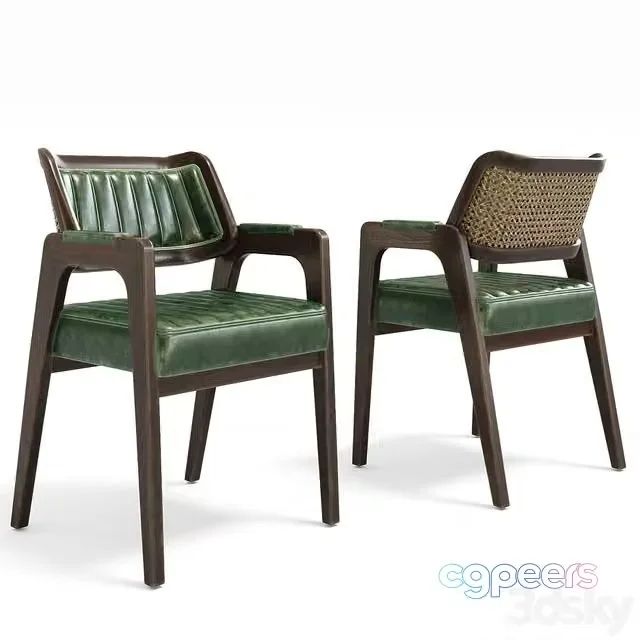 3ds Max Free – Aged chair Leta Notre Wicker with rattan back