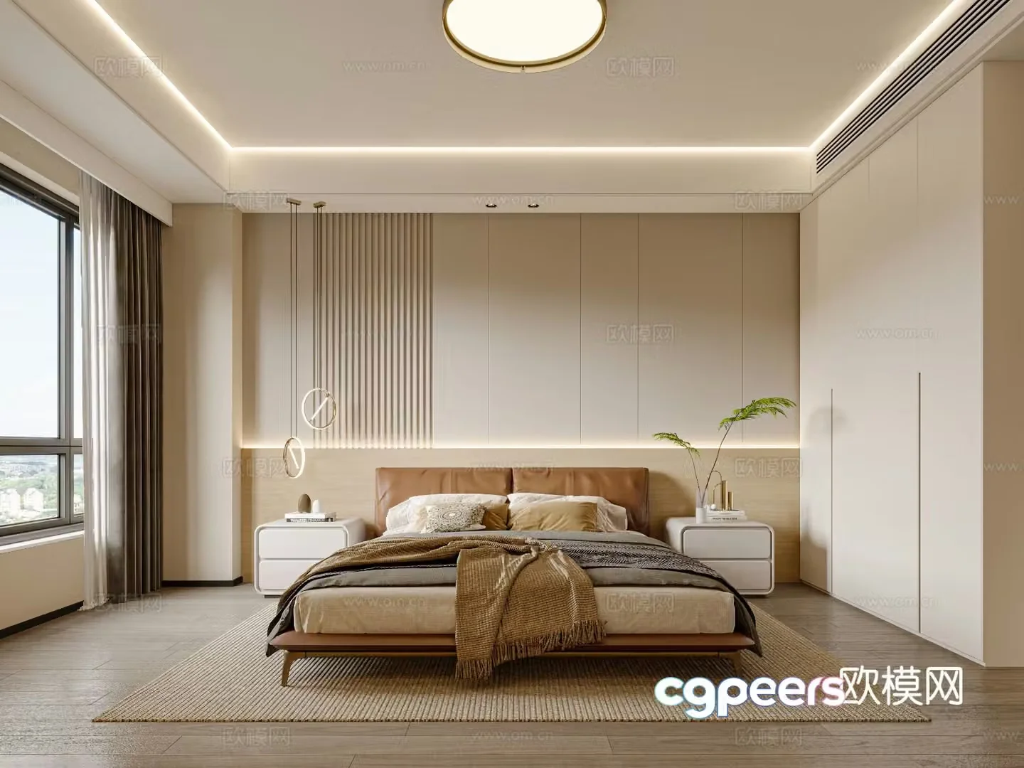 Modern bedroom master bedroom 3d model