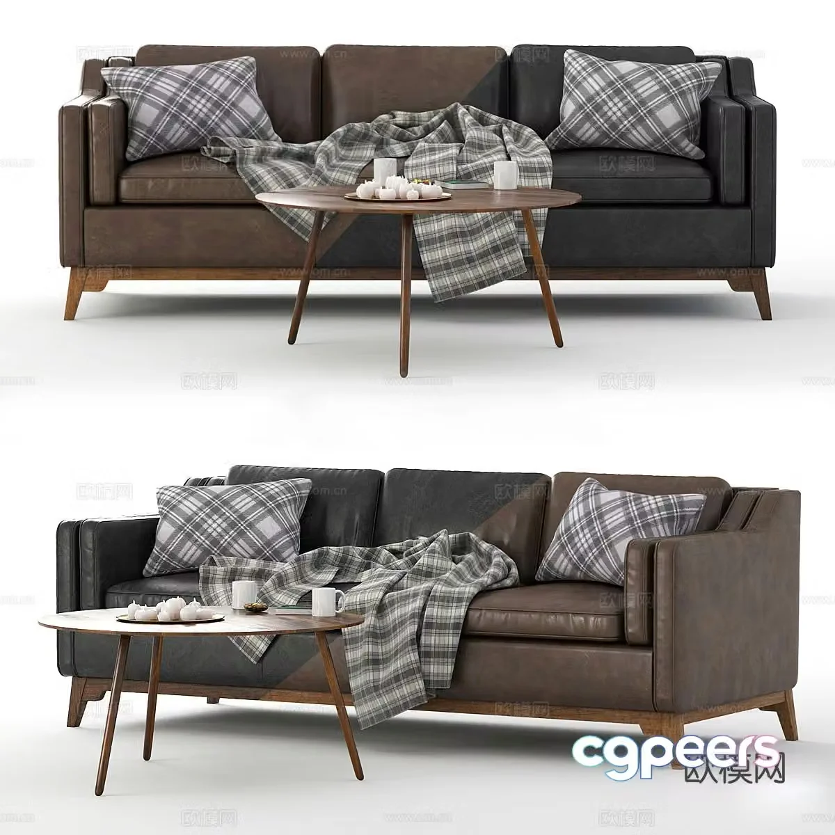 3D model of three seater sofa