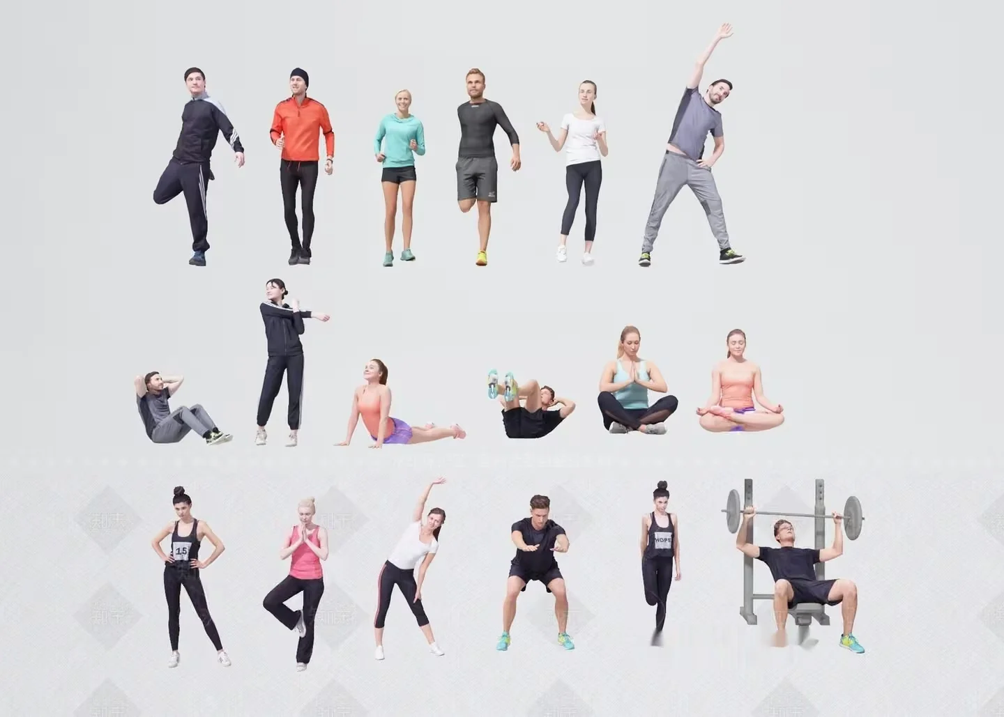 People In Workout Clothes 3D Model – 17792 – VRAY Render