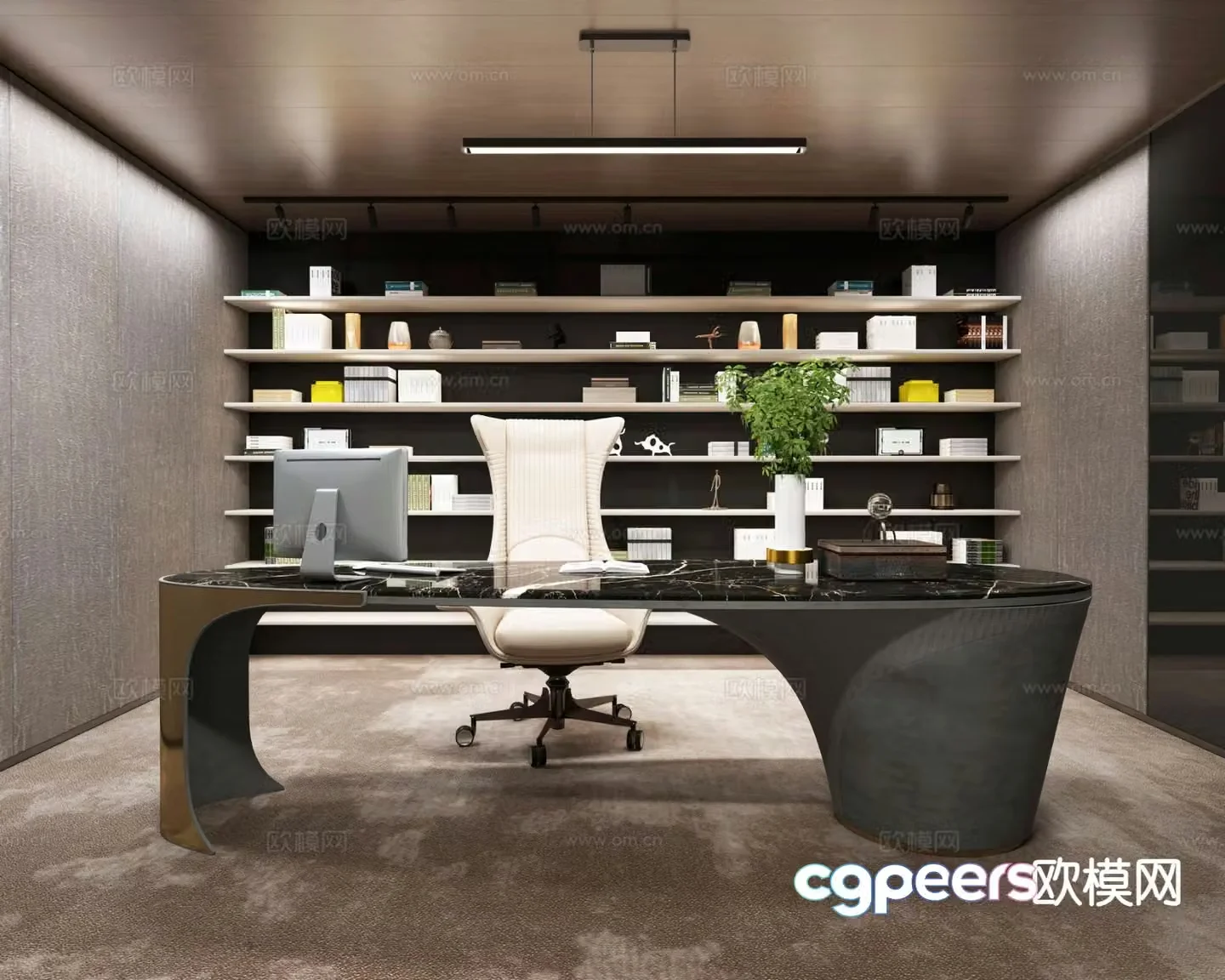 visionnaire italian desk boss table 3d model