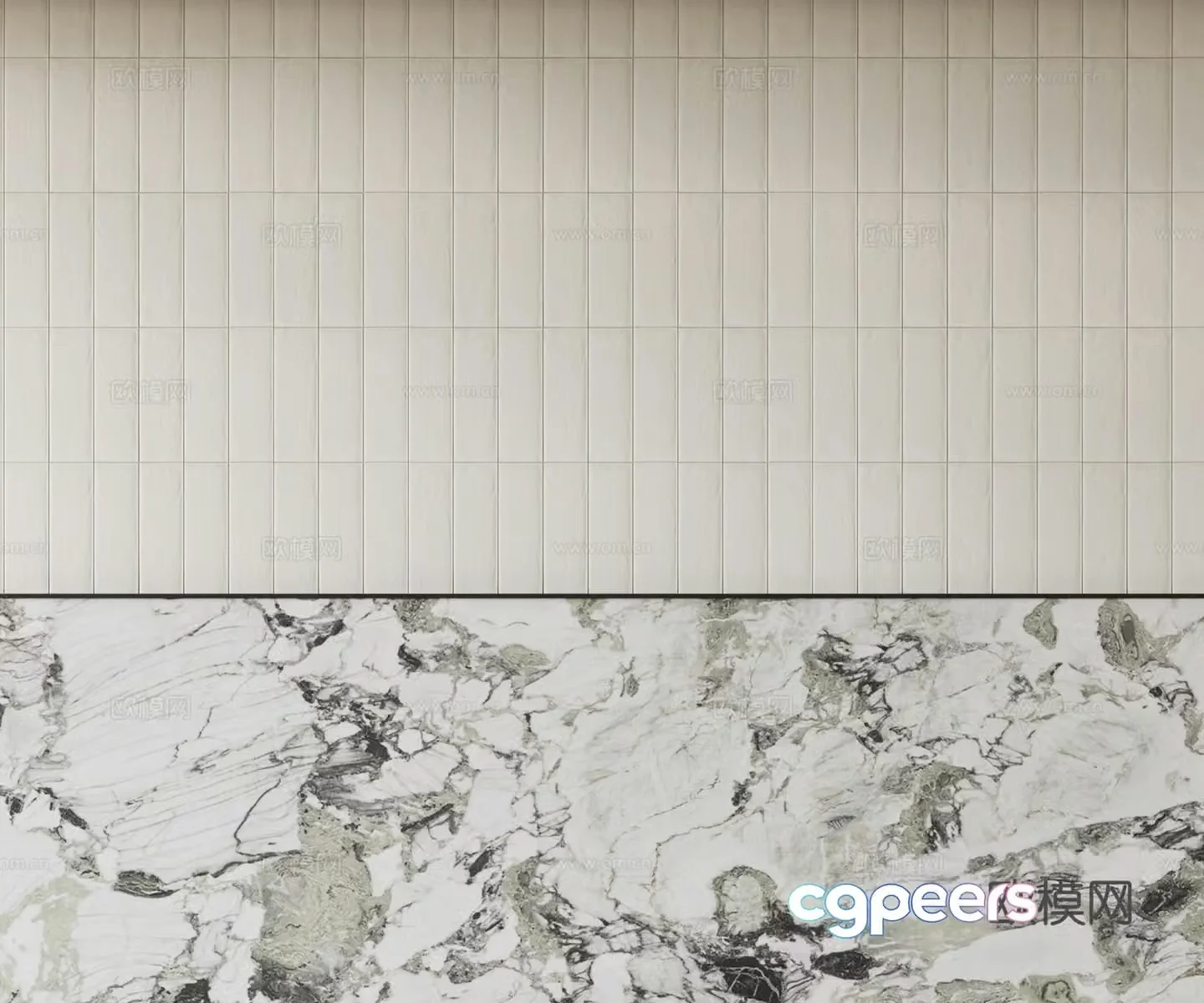 Modern brick white strip brick 3d model