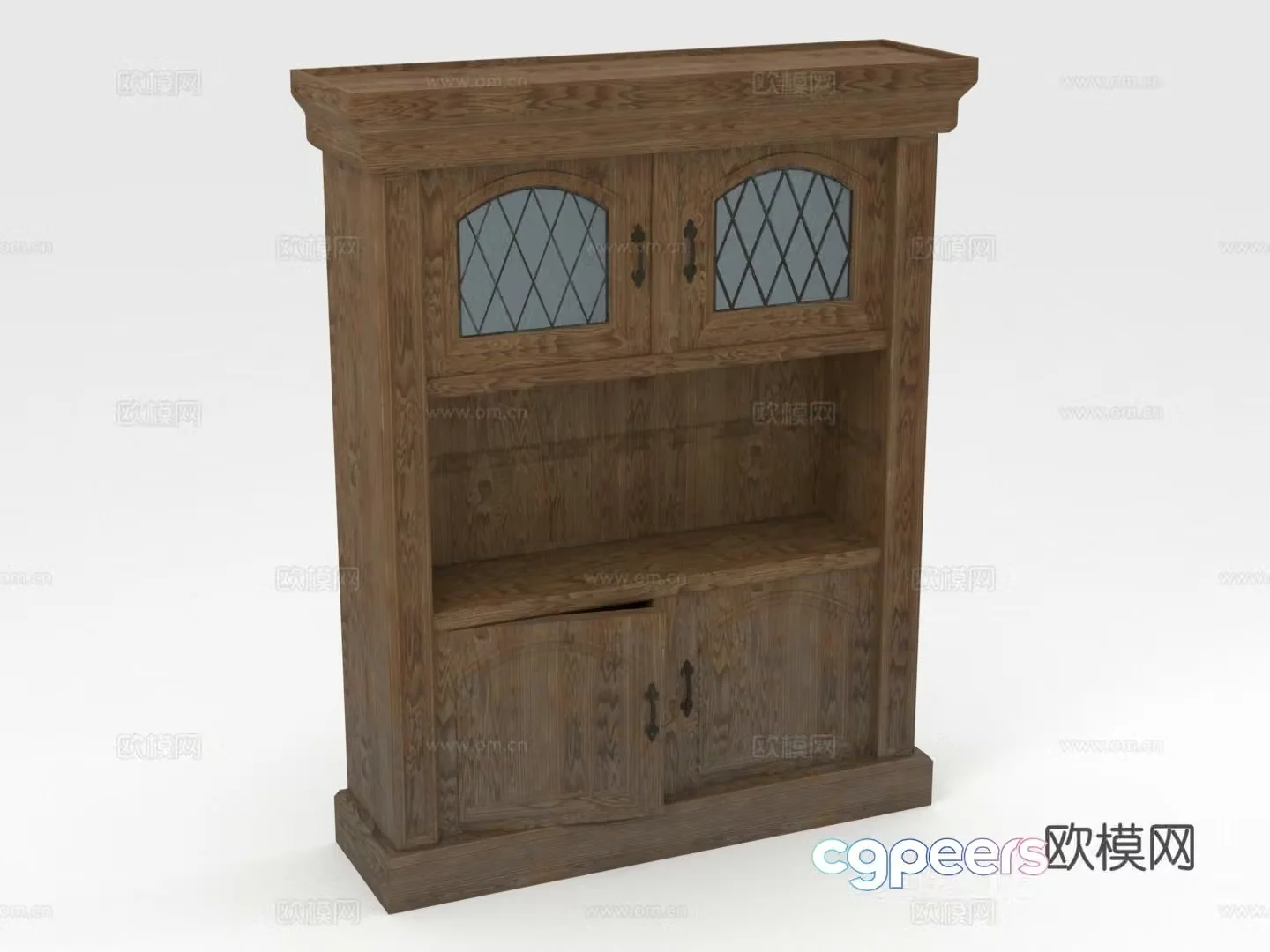 Wooden cabinet cabinet display cabinet bookcase cabinet 3d model