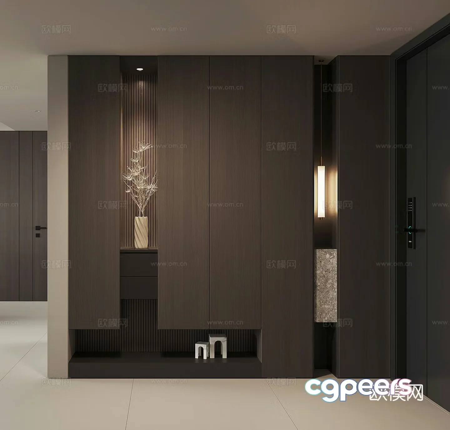 Modern home shoe cabinet 3D model