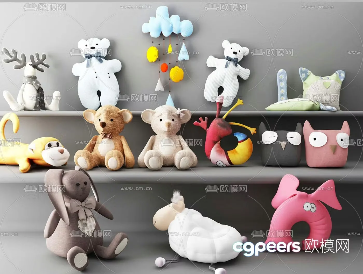 Modern children’s fabric doll toy 3d model