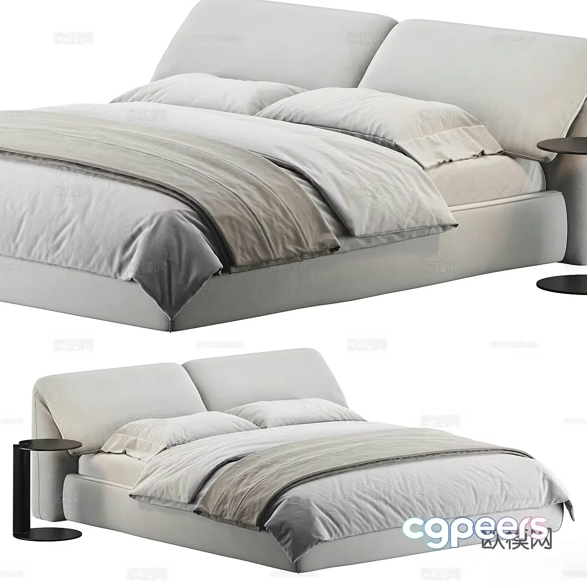 Background double bed 3d model