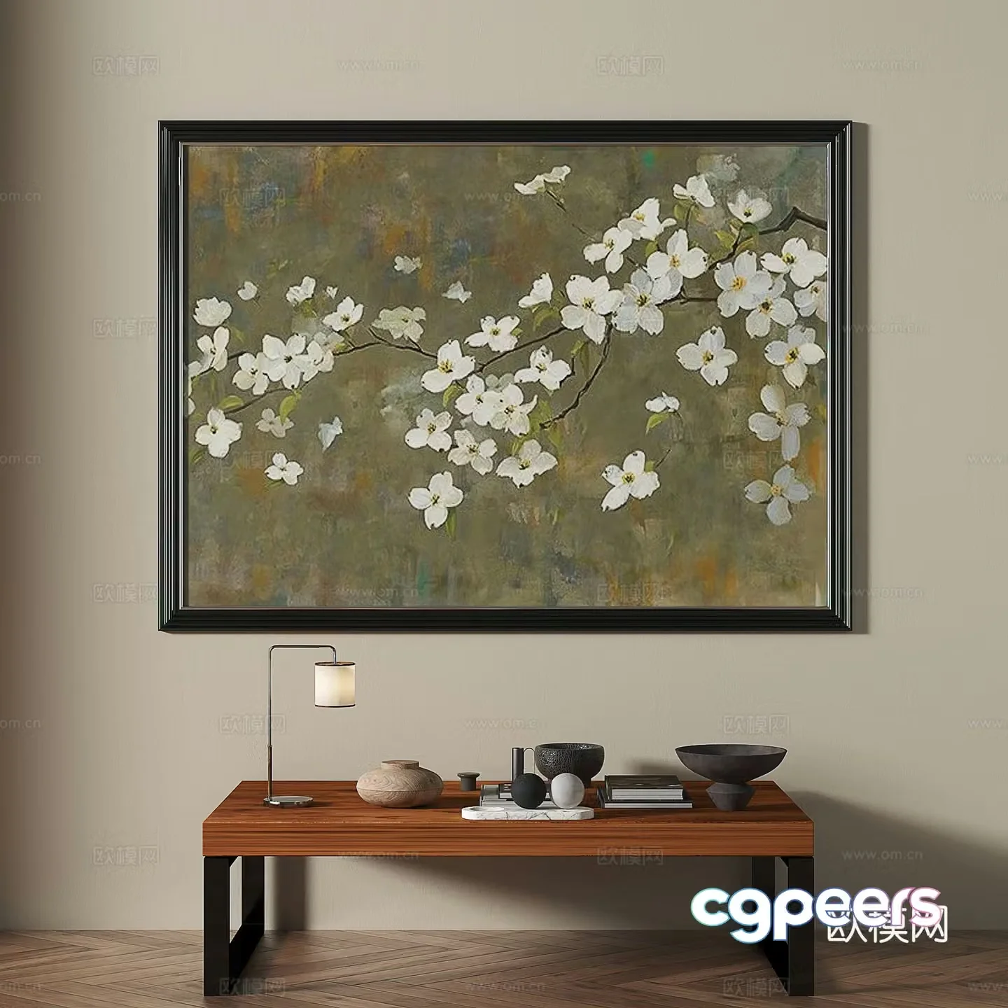 Middle ages retro decorative painting 3d model