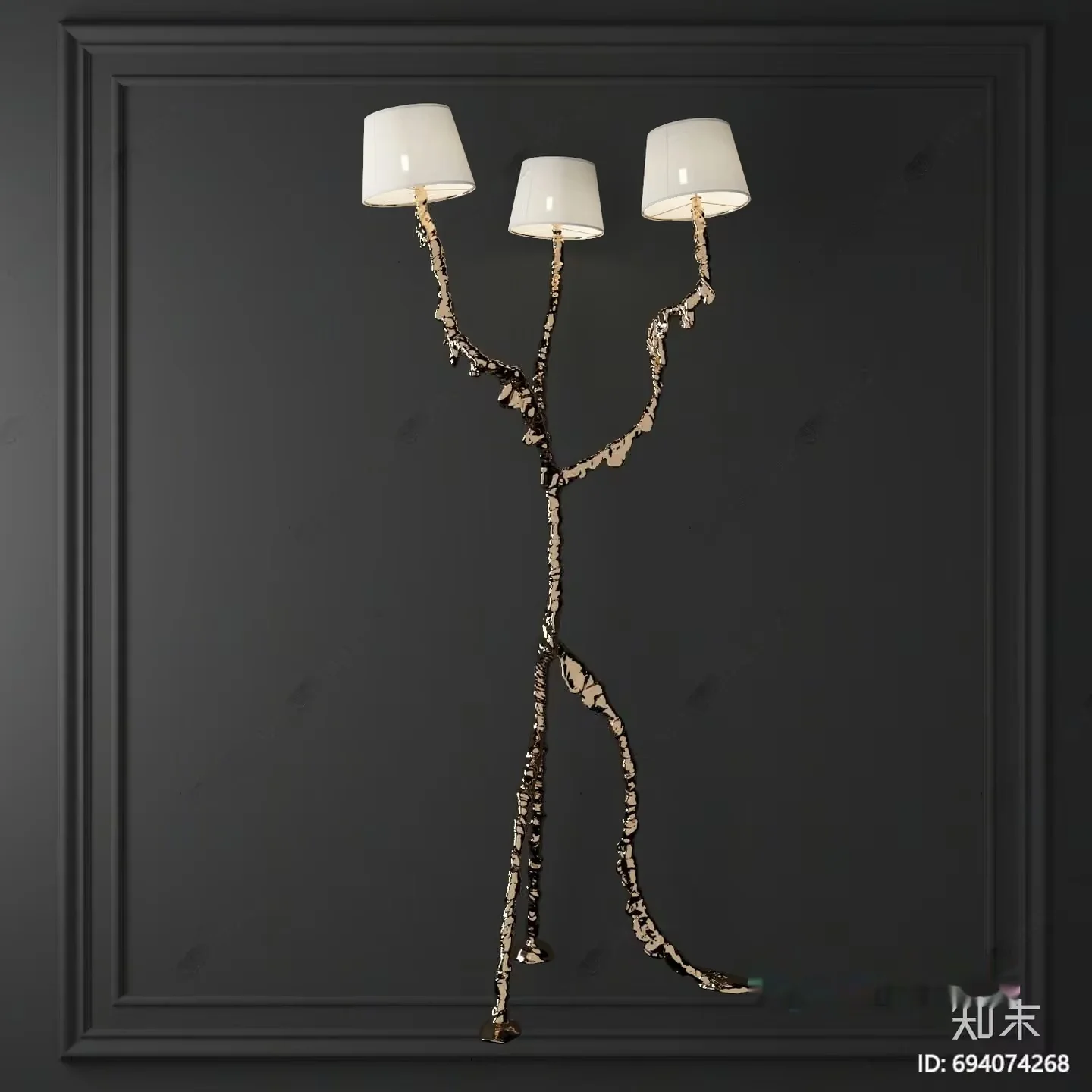 Gold Light Fixture 3D Model – 14927 – VRAY Render