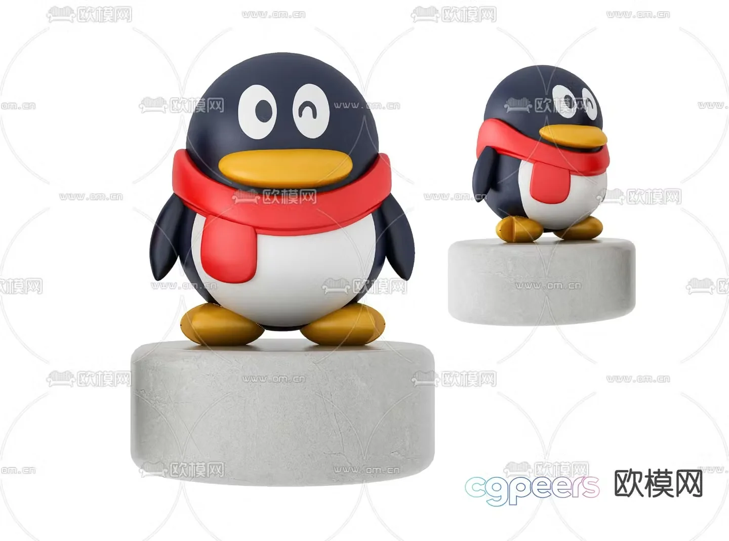 Modern penguin toy figurine 3d model